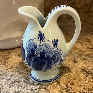 Mini Blue Delft Pitcher Vase Made in Holland Hand Painted